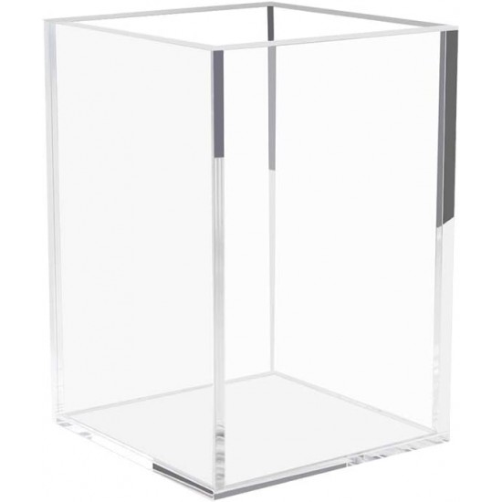 Clear Acrylic Pen Holder ,Desktop Pencil Cup Organizer for Office Desk Accessory (2 Pack)