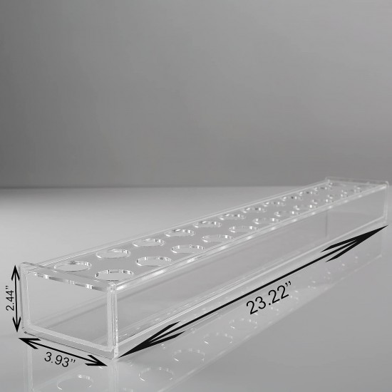 Clear Acrylic Modern Vase, Centerpiece for Dining Table, Unique Flower Vases for Home Decor or Weddings with 24 Inches Long Rectangle Vase