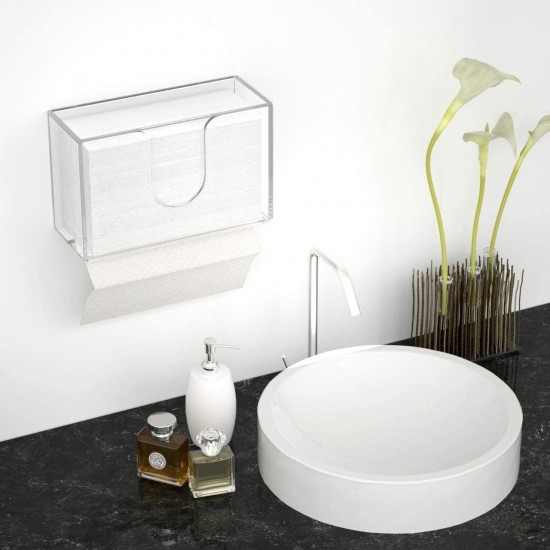 Clear Acrylic Wall Mounted Paper Hand Towel Dispenser Perfect for Kitchen, Bathroom, Restaurants