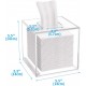 Clear acrylic tissue box with sliding lid for square napkins for home, office & restaurant