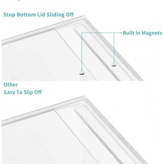 Clear acrylic tissue box with sliding lid for square napkins for home, office & restaurant