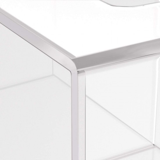 Clear acrylic tissue box with sliding lid for square napkins for home, office & restaurant