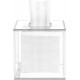 Clear acrylic tissue box with sliding lid for square napkins for home, office & restaurant