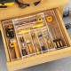 Clear Acrylic Kitchen Drawer Organizer for Flatware and Utensils, Expandable Silverware Organizer and Cutlery Tray for Kitchen, Office,Bathroom Supplies, 21"