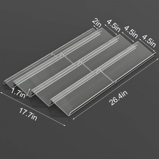 Adjustable Clear Acrylic Spice Rack, 4 Tier Spice Drawer Organizer for Kitchen Cabinets (2 Pack)