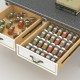 Adjustable Clear Acrylic Spice Rack, 4 Tier Spice Drawer Organizer for Kitchen Cabinets (2 Pack)