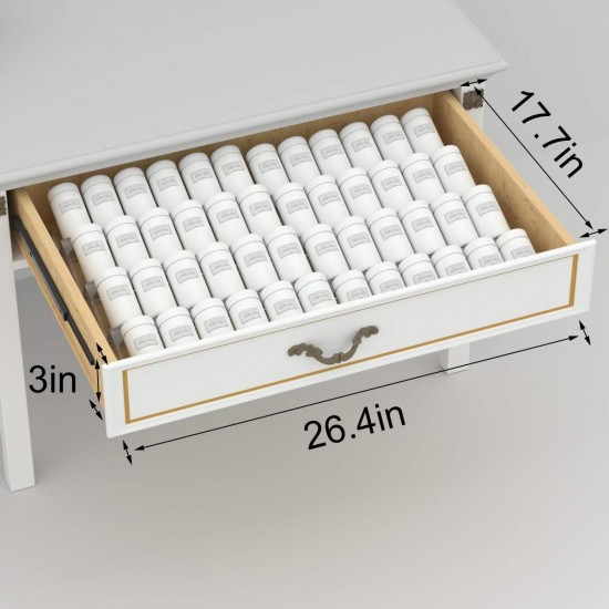 Adjustable Clear Acrylic Spice Rack, 4 Tier Spice Drawer Organizer for Kitchen Cabinets (2 Pack)