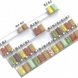 Adjustable Clear Acrylic Spice Rack, 4 Tier Spice Drawer Organizer for Kitchen Cabinets (2 Pack)