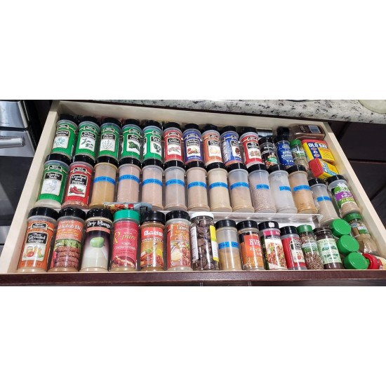 Clear Acrylic Spice Organizer for drawers and cabinets, (3Tier) (2 Pack)