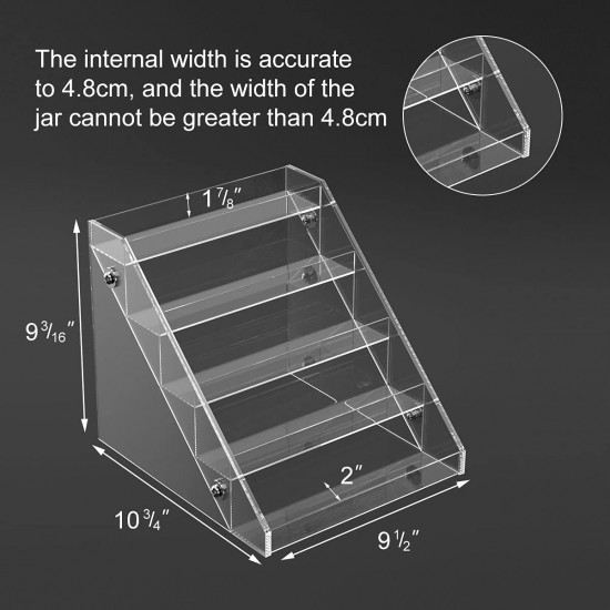 Clear Acrylic Spice Organizer, (5 Tiers) Seasoning Shelf Kitchen Spice for Countertop Pantry Cabinet