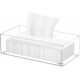 Refillable Clear Acrylic Facial Tissue Box with Magnetic Lid