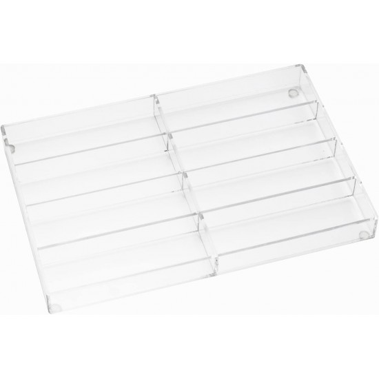 Clear Acrylic Sunglass Eyeglass Organizer Tray with (8 Compartments), Multipurpose Accessories Drawer Tray