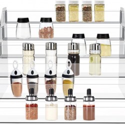 Clear Acrylic Spice Rack Organizer For Cabinet, (6 Tier) Spice Shelf Can Organizer for Kitchen Pantry Countertop