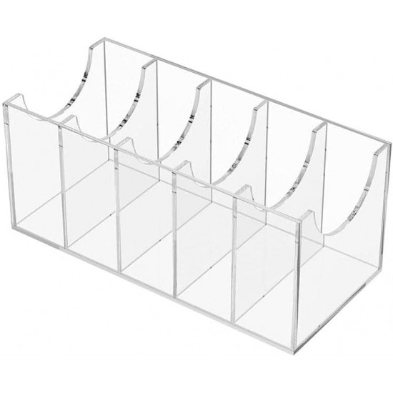 Clear Acrylic Belt Organizer with 5 Compartments, Belt, Makeup & Tie Container Storage Holder for Closet, Shelf, and Dresser Drawers