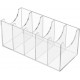 Clear Acrylic Belt Organizer with 5 Compartments, Belt, Makeup & Tie Container Storage Holder for Closet, Shelf, and Dresser Drawers
