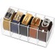 Clear Acrylic Belt Organizer with 5 Compartments, Belt, Makeup & Tie Container Storage Holder for Closet, Shelf, and Dresser Drawers
