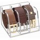 Clear Acrylic Belt Organizer with 3 Compartments, Belt, Makeup & Tie Container Storage Holder for Closet, Shelf, and Dresser Drawers