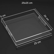 Acrylic Serving Tray, Spill Proof, Clear Decorative Tray, Coffee tray, Table Countertop with Handles tray 