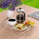 Acrylic Serving Tray, Spill Proof, Clear Decorative Tray, Coffee tray, Table Countertop with Handles tray 