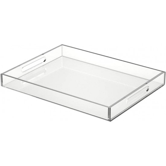 Acrylic Serving Tray (45x35)cm, Spill Proof, Clear Decorative Tray, Coffee tray, Table Countertop with Handles tray 