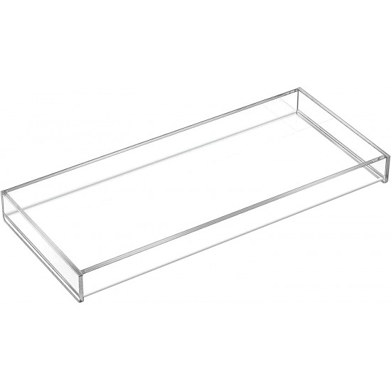 Clear Acrylic Tray for Toilet Tank, Bathroom & Bathtub Tray, Perfume Tray Countertop for Soap, Towel, Tissue, Candle, Plant (30x13x3 cm)