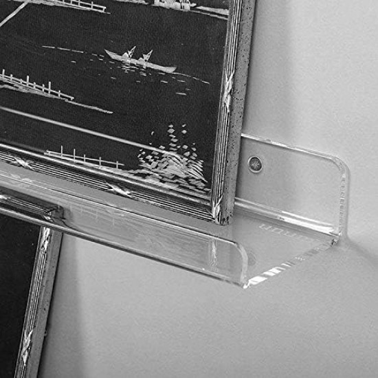 Clear Acrylic Floating Shelf, Wall Mounted Display Organizer, Two Different Sizes (3 Pack), Book Storage Rack for Home & Office
