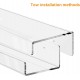 Clear Acrylic Floating Shelf, Wall Mounted Display Organizer, Two Different Sizes (3 Pack), Book Storage Rack for Home & Office