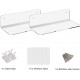 Clear Acrylic Floating Shelves with Hole design for cable - Easily Expand Wall Space - Small Wall Shelf for Bedroom, Bathroom, Gaming Room, Living Room, Office (2 Pack)