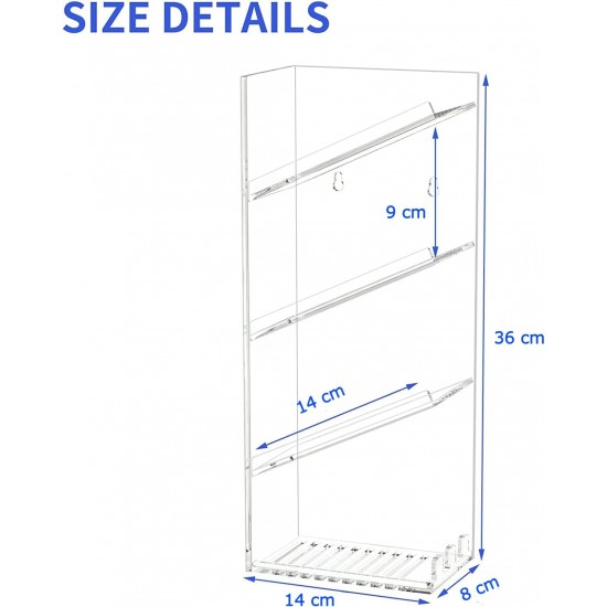 Acrylic Bathroom Organizer & Shampoo Holder, Wall Mounted, Sturdy and Durable, (One Shelf)