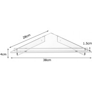 Clear Acrylic Wall Mount Floating Corner Shelf (28x38cm)for Bottles, Cups and Plants(4 Pack)