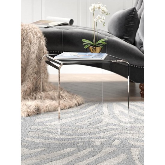 Clear Acrylic End Table with Rounded Edges, Small Side Table, for Living Room, Bedrooms, Modern Occasional Tables