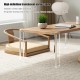 Acrylic Coffee Table for Living Room, Clear Acrylic Legs with Wood Desktop, bed table, side table for Home, Office & Study