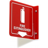 "Fire Extinguisher" Projecting Sign, Fire Extinguisher with Down Arrow | (15x15cm) 