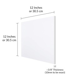 Clear Acrylic Sheet (30 x 30cm) Square Panel (10mm) Thick for Signs, DIY Display Projects, Craft, Easy to Cut