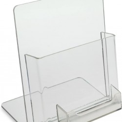 One Large Acrylic Brochure Holder with Business Card Holder (23x22cm) 