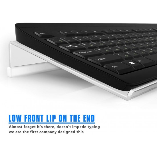 Clear Acrylic Tilted Computer Keyboard Holder for Easy Ergonomic Typing for Stand Office Desk, Home, School, Great Gifts Any Holidays and Festivals