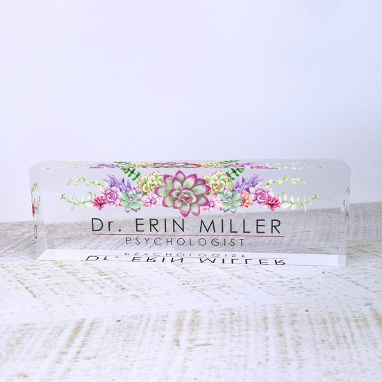 Personalized Name Plate for Desks, Custom Desk Name Plate Personalized with Name and Credentials