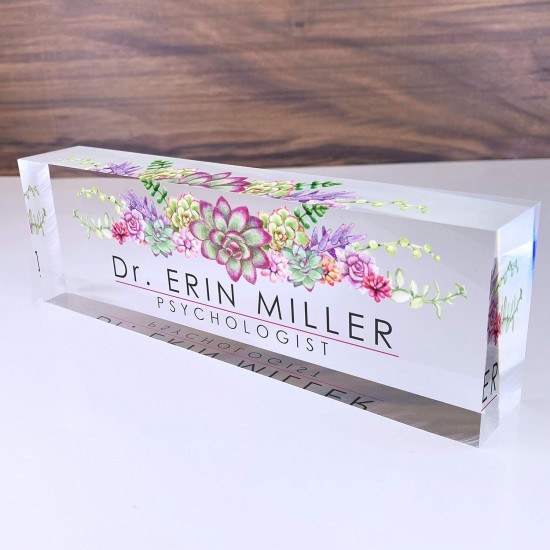 Personalized Name Plate for Desks, Custom Desk Name Plate Personalized with Name and Credentials