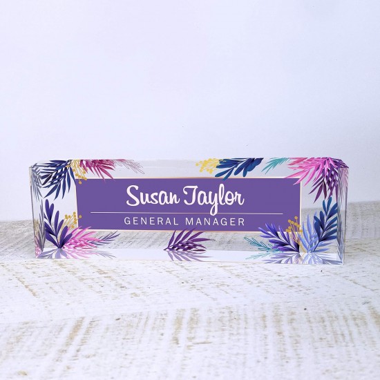 Personalized Name Plate for Desks, Custom Desk Name Plate Personalized with Name and Credentials