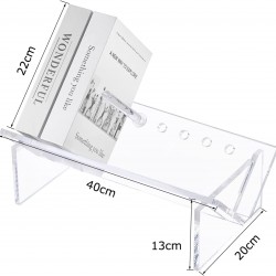  Acrylic Desktop Bookcase, Book Storage Organizer Bookshelves, Clear Modern Tabletop Storage Rack