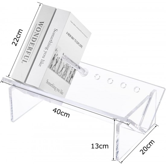  Acrylic Desktop Bookcase, Book Storage Organizer Bookshelves, Clear Modern Tabletop Storage Rack
