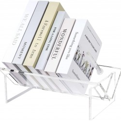  Acrylic Desktop Bookcase, Book Storage Organizer Bookshelves, Clear Modern Tabletop Storage Rack