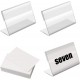  Mini Clear Acrylic Sign Display Holder, Horizontal Slanted L-Shape (80mm x 50mm)(12 PCS)