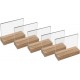 Clear Acrylic Table Stand with Wooden Base, A6 Landscape Format (5 Pack)
