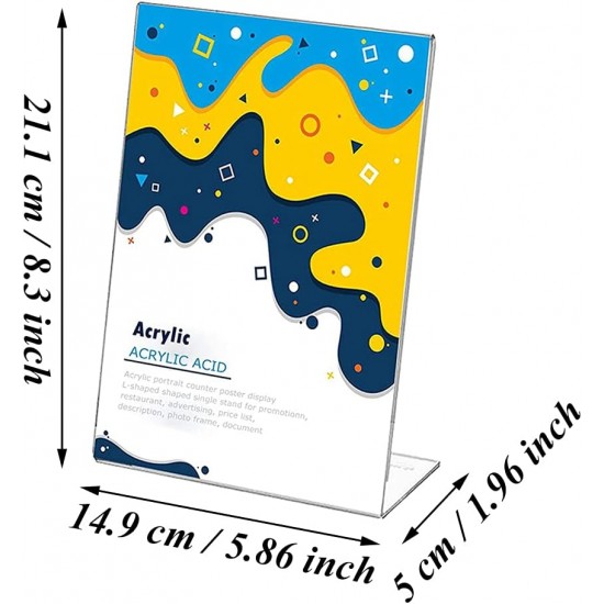 Acrylic Slant Back Sign Holder, size A5 (2 Pack)