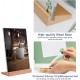 Clear Acrylic Sign Holder, Display Stands Sign, Wood Base, (29.7x21cm), for Restaurant, Hotel & Events (3 Pack)