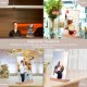 Clear Acrylic Sign Holder, Display Stands Sign, Wood Base, (29.7x21cm), for Restaurant, Hotel & Events (3 Pack)