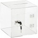 Clear Acrylic Box with Easy Open Rear Door, Durable Acrylic Box with Lock - Ideal for Voting, Charity & Suggestion Collection (20 x 20cm)